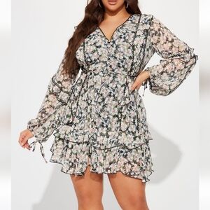 NWT fashion nova Edith ruffle mini dress